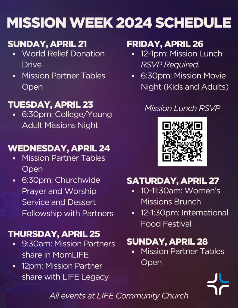 Mission Week Schedule